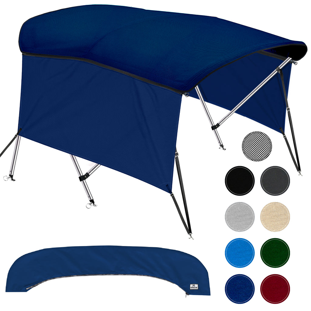 Navy Blue 3-Bow Bimini Top for Boats with Storage Boot Y2291