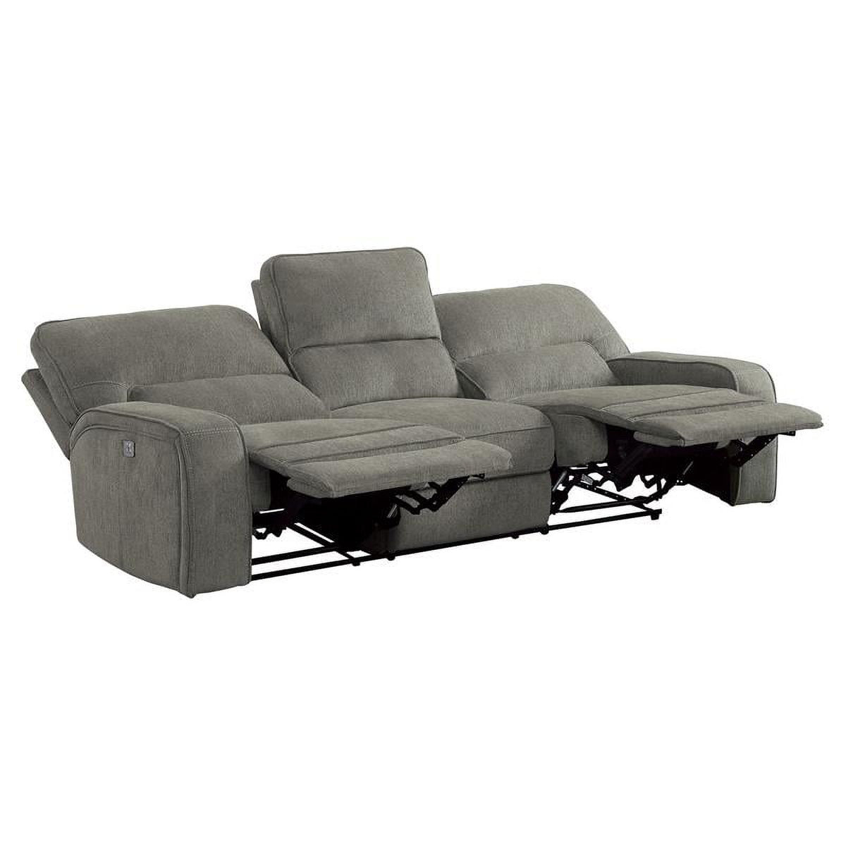 Mocha Chenille Power Double Reclining Sofa L987584