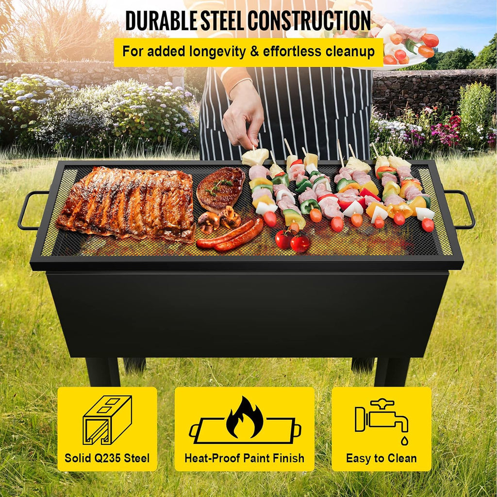 Black Steel Fire Pit Cooking Grate with Handles, Pack of 2 M738