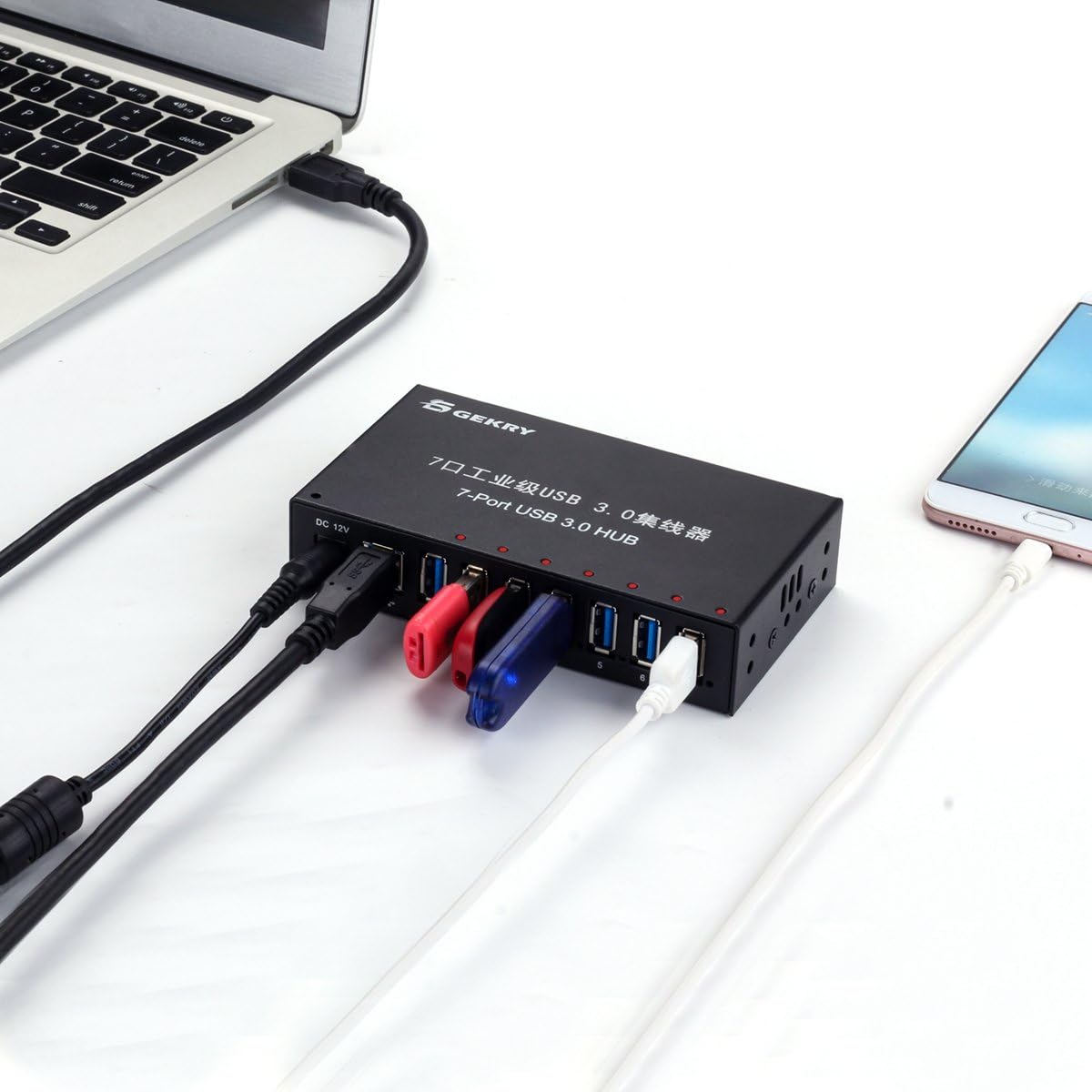7-Port Powered USB 3.0 Hub with 12V/3A AC Adapter S568733