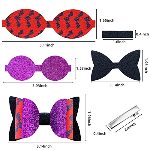 24 Set Christmas Faux Leather Hair Bows DIY Making Kit V3545