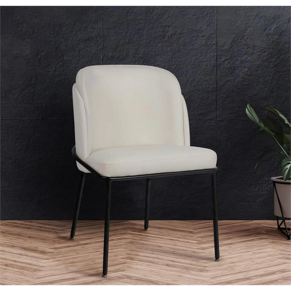 White Vegan Leather Dining Chair Q677459