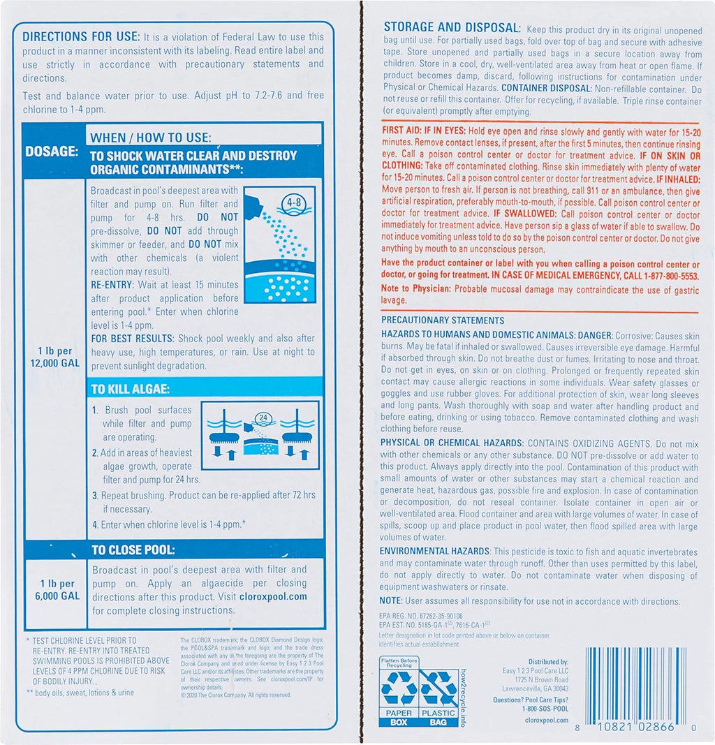 6 Pack Pool Shock XtraBlue W50736