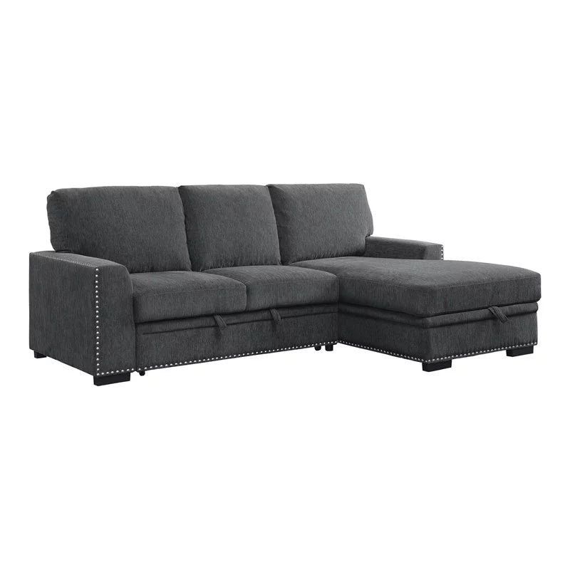 Gray 2-piece Fabric Sectional with Right Chaise O504