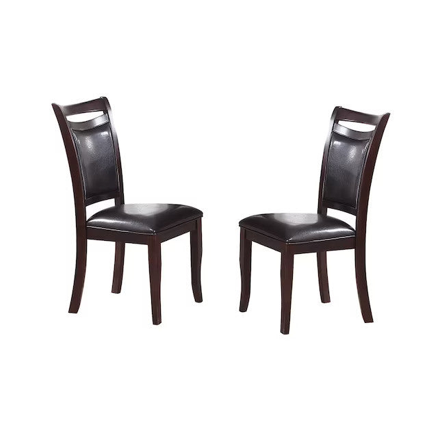 Set of 2 Brown Faux Leather Side Chairs J5602