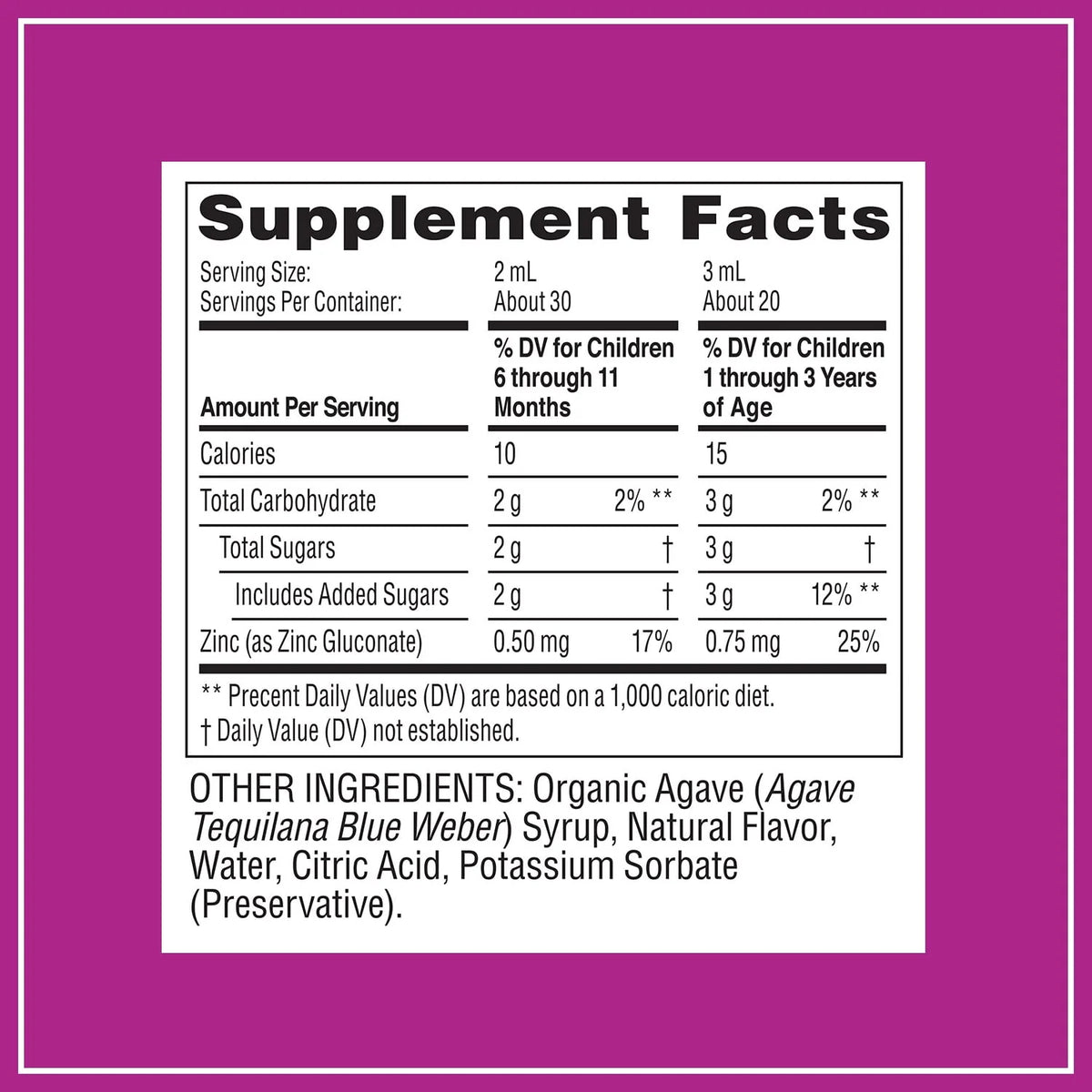 Grape 2oz Baby Immune Support with Zinc N380