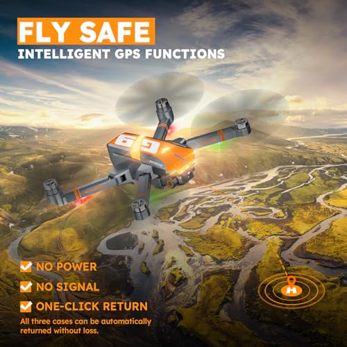 Dark Gray 4K Camera Drone with Brushless Motor, Follow Me Mode, Auto Return, Foldable RC Quadcopter H9714