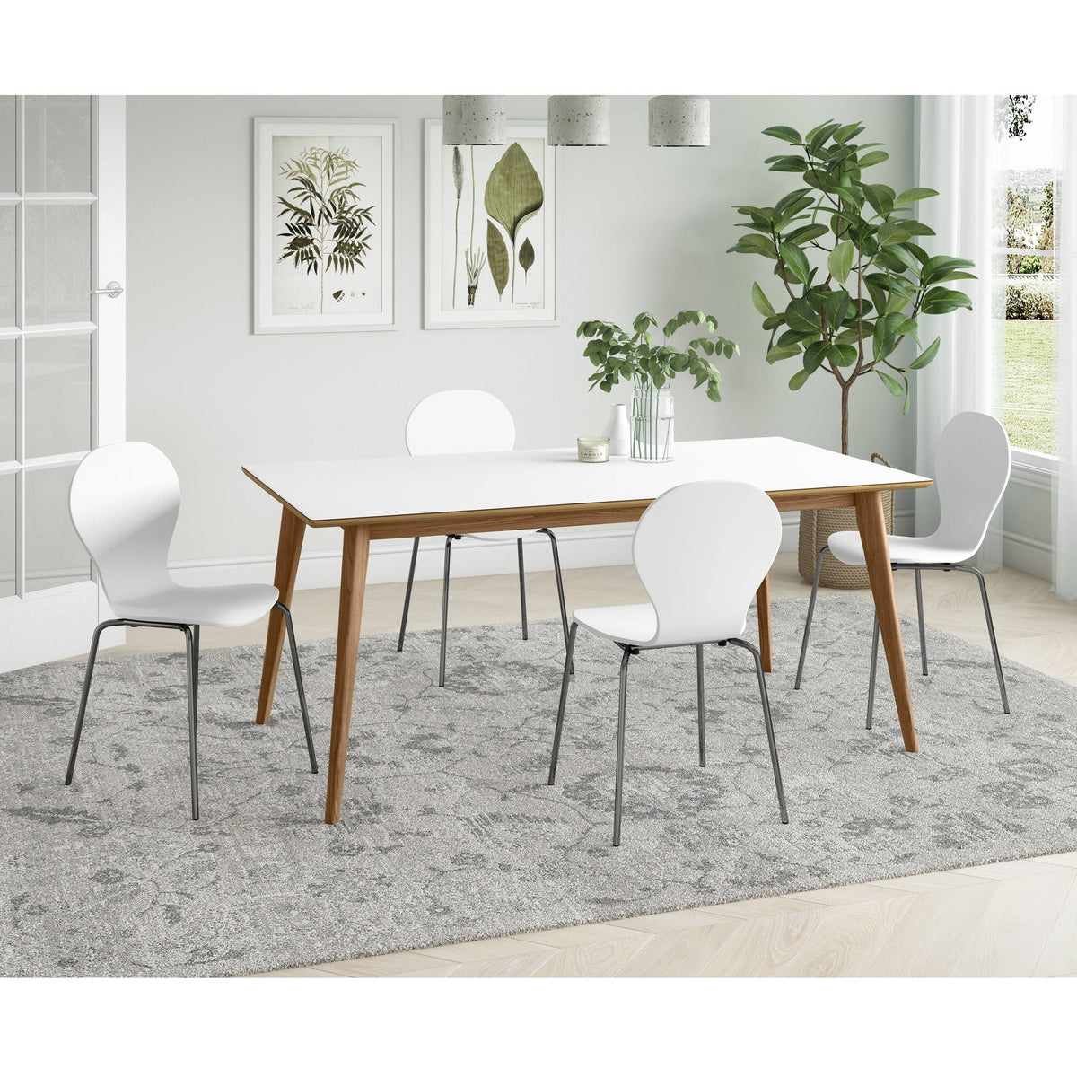 Black Mid Century Modern Dining Chair Set of 4 S22674