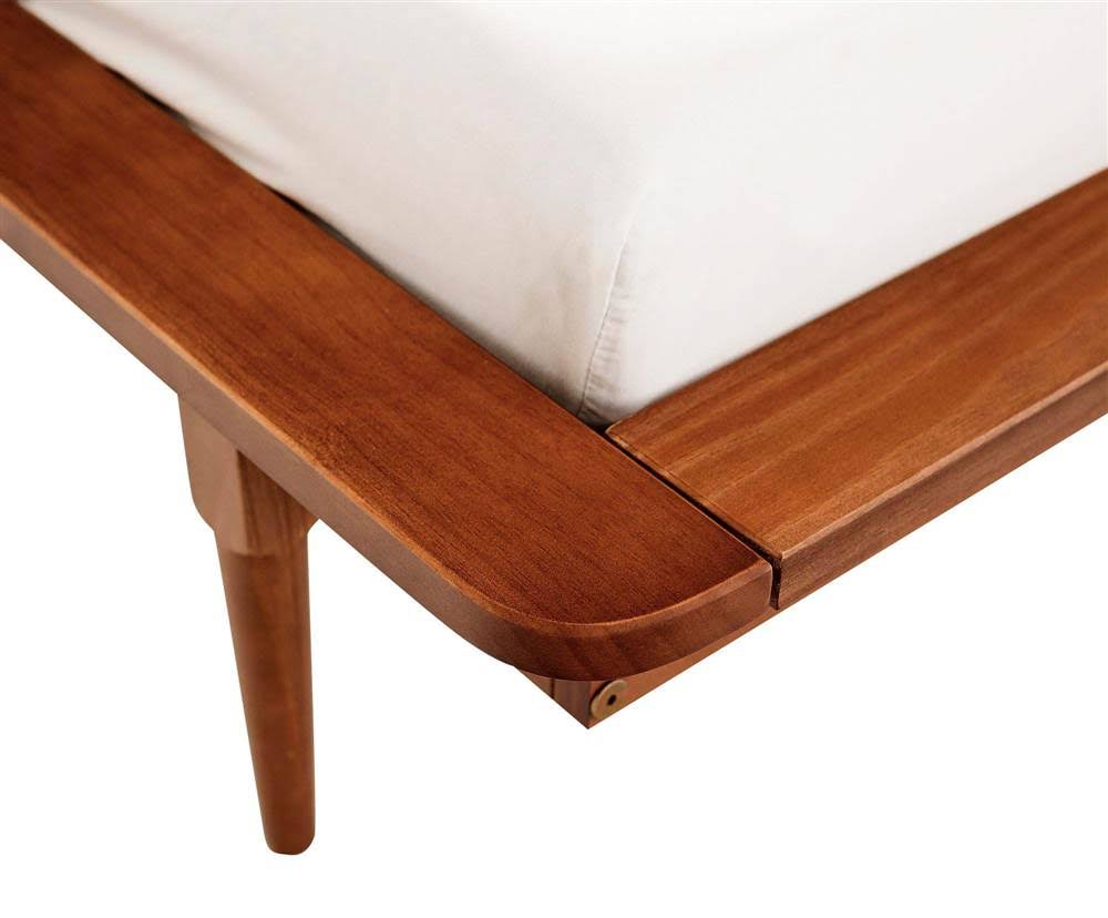 Twin Mid Century Solid Wood Spindle Bed O69373