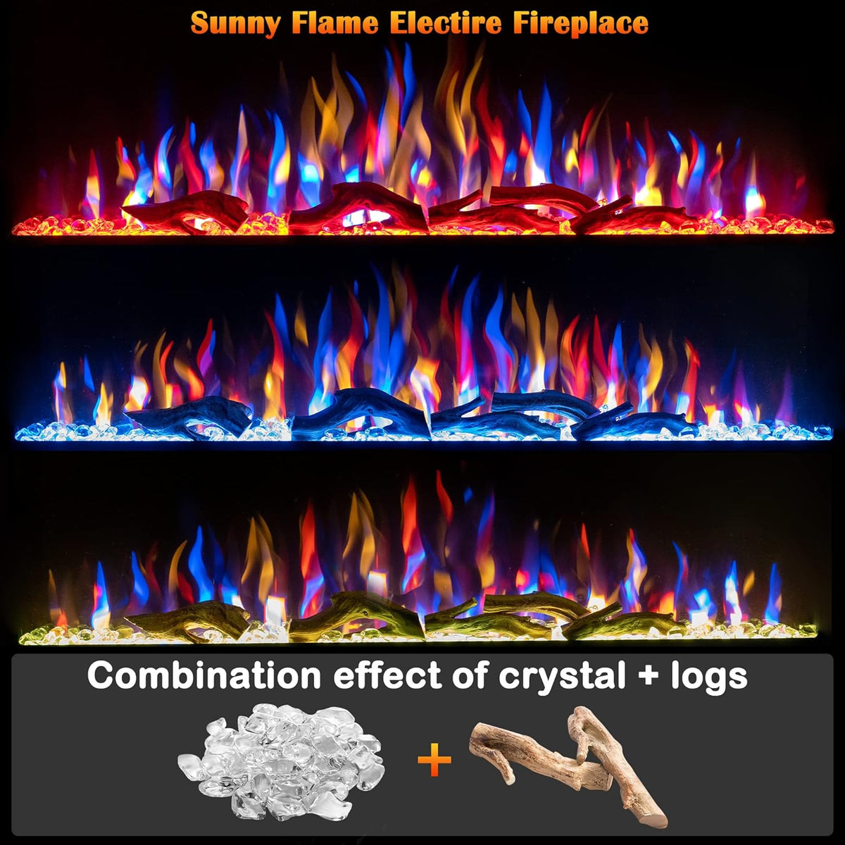 36 Inch Electric Fireplace Insert with Remote Control R931912