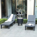 2 Pcs Adjustable Taupe Outdoor Lounge Chairs U374