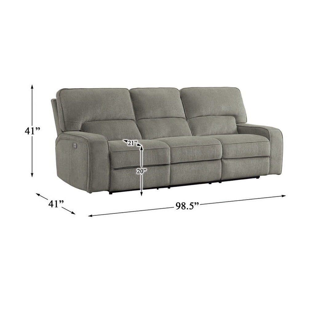 Mocha Chenille Power Double Reclining Sofa L987584
