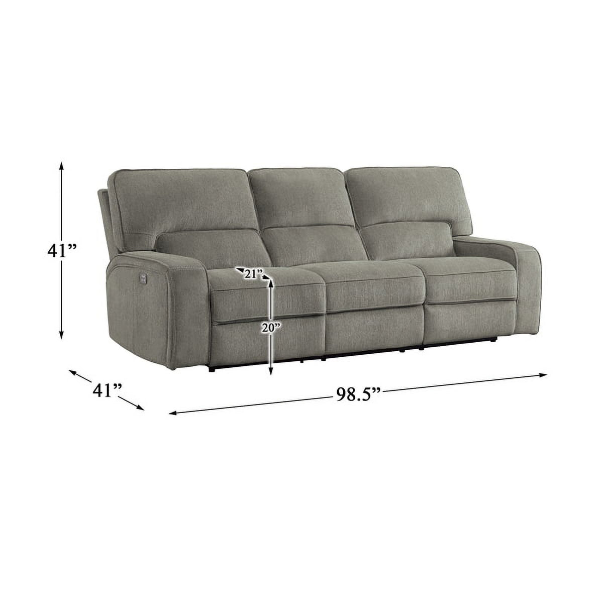 Mocha Chenille Power Double Reclining Sofa L987584