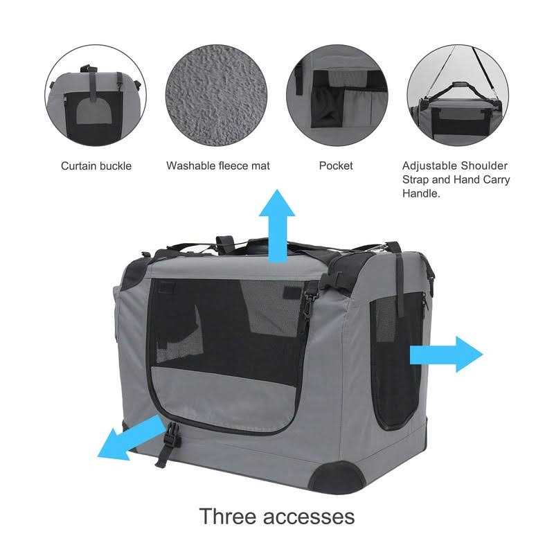 Large Soft-Sided Portable Cat Carrier with Collapsible Litter Box and Bowl C871