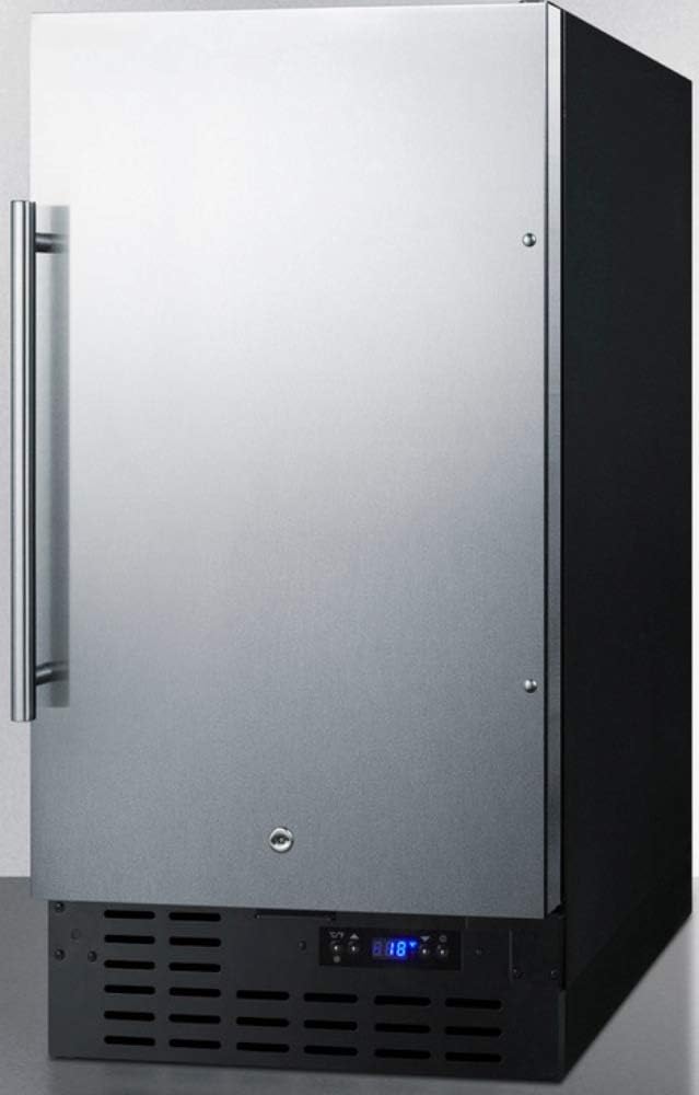18" Wide Built-in Undercounter All-refrigerator with Stainless Steel Door, Black Cabinet, Digital Thermostat, Automatic Defrost and Front Lock H570759