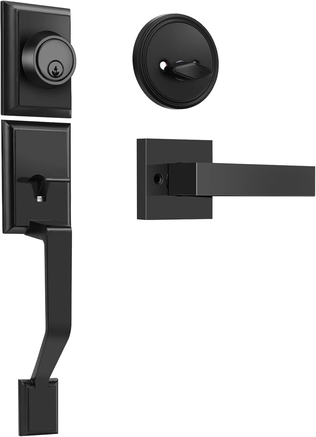 Matte Black Heavy Duty Door Lock Set with Deadbolt, Pack of 2 F479525