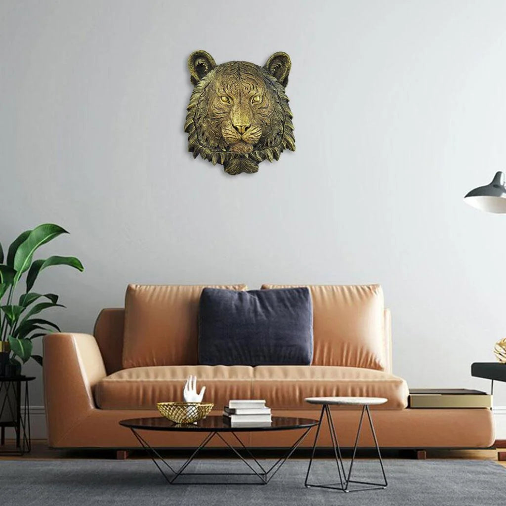Tigers Mounted Bust Wall Sculpture K86826