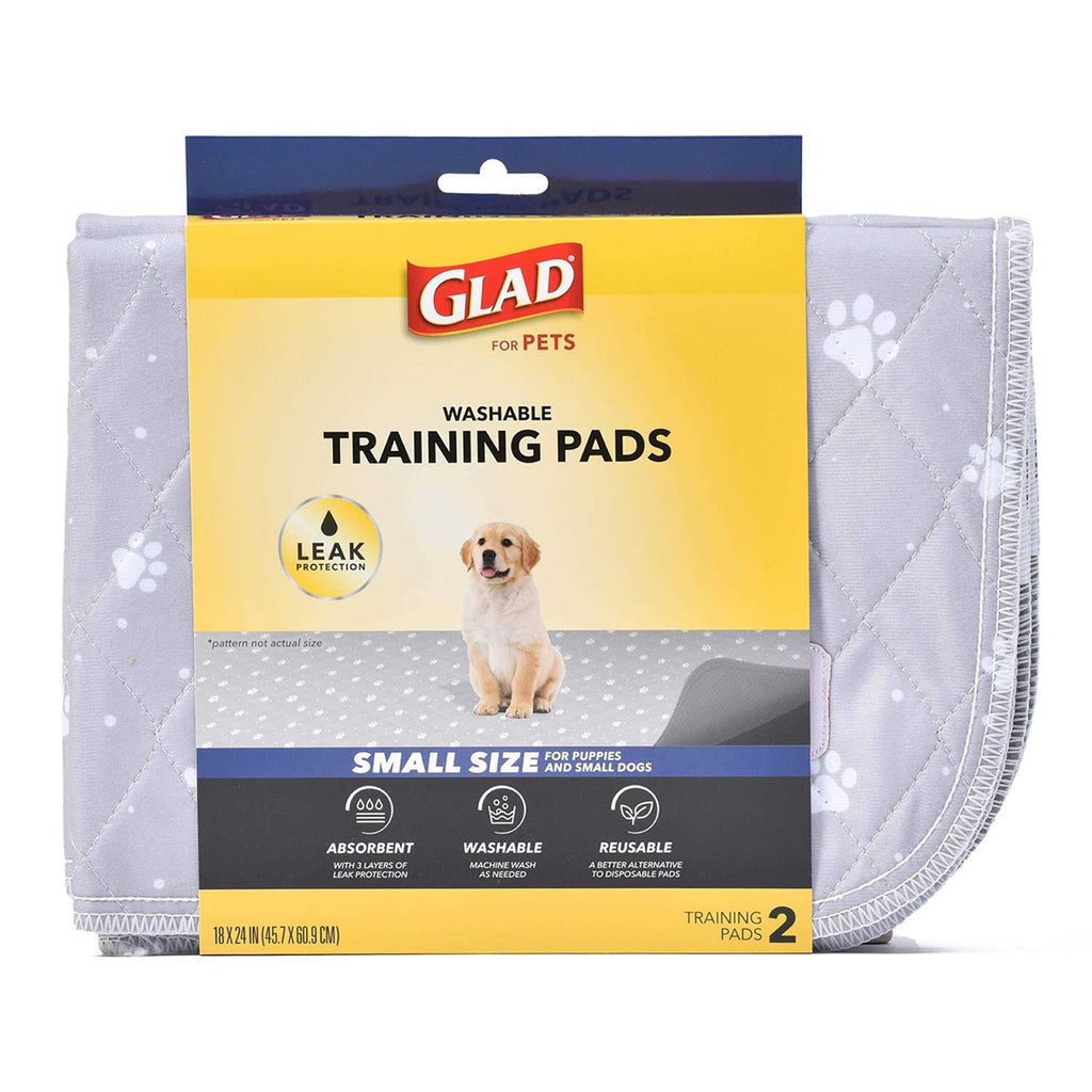 Washable Training Pads Size 2 Pack Gray with Paw Prints Z376522