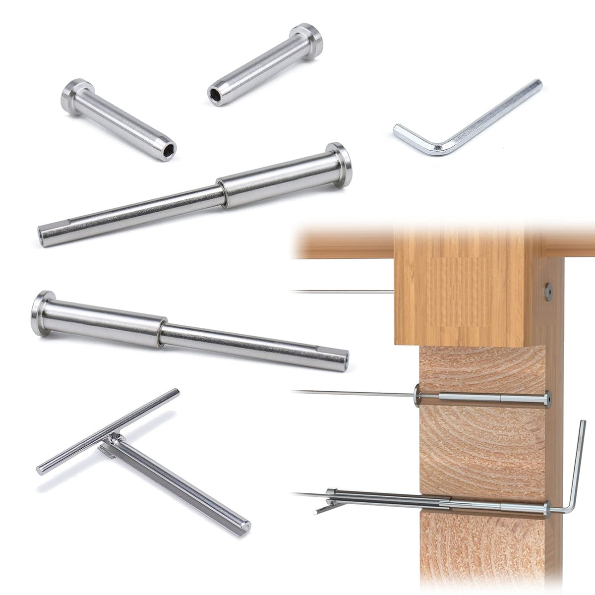 1/8 Invisible Cable Railing Kit with Turnbuckle Swage Threaded Stud and Stemball U35430