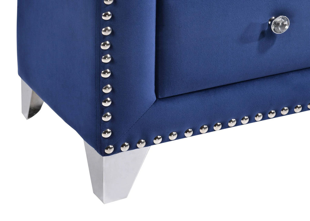 Navy Velvet Night Stand U95478