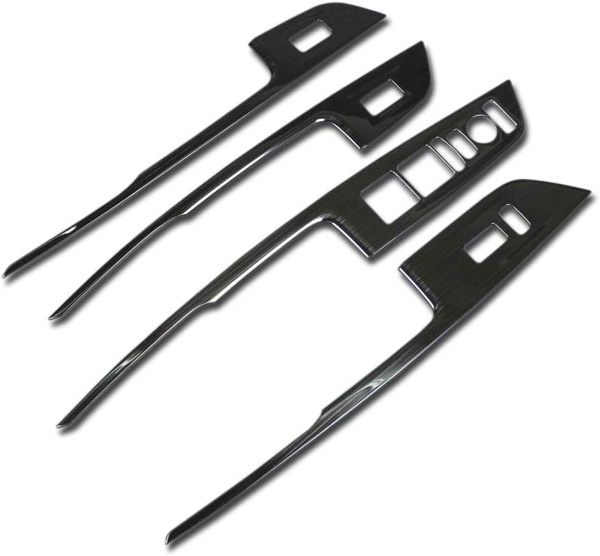 Carbon Fiber Black Interior Window Switch Console Panel Trims Pack of 2 T969