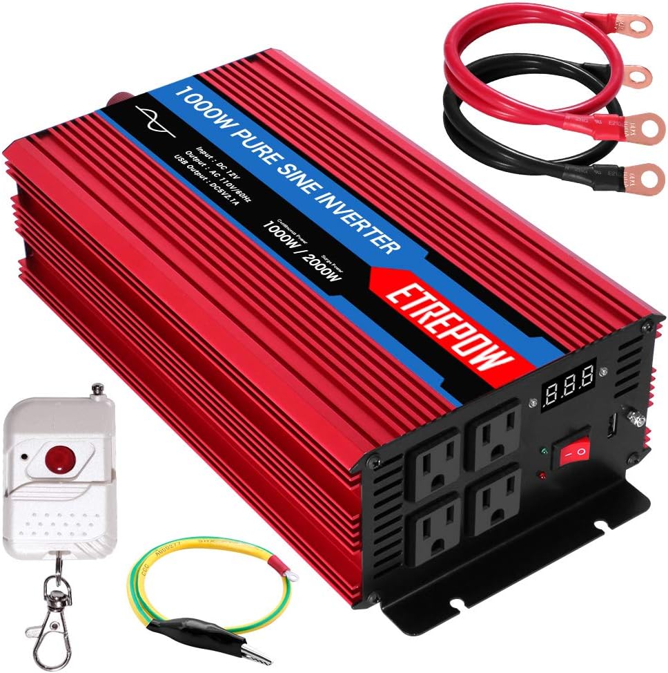 3000 Watt Pure Sine Wave Power Inverter 12V DC to 110V AC E19528
