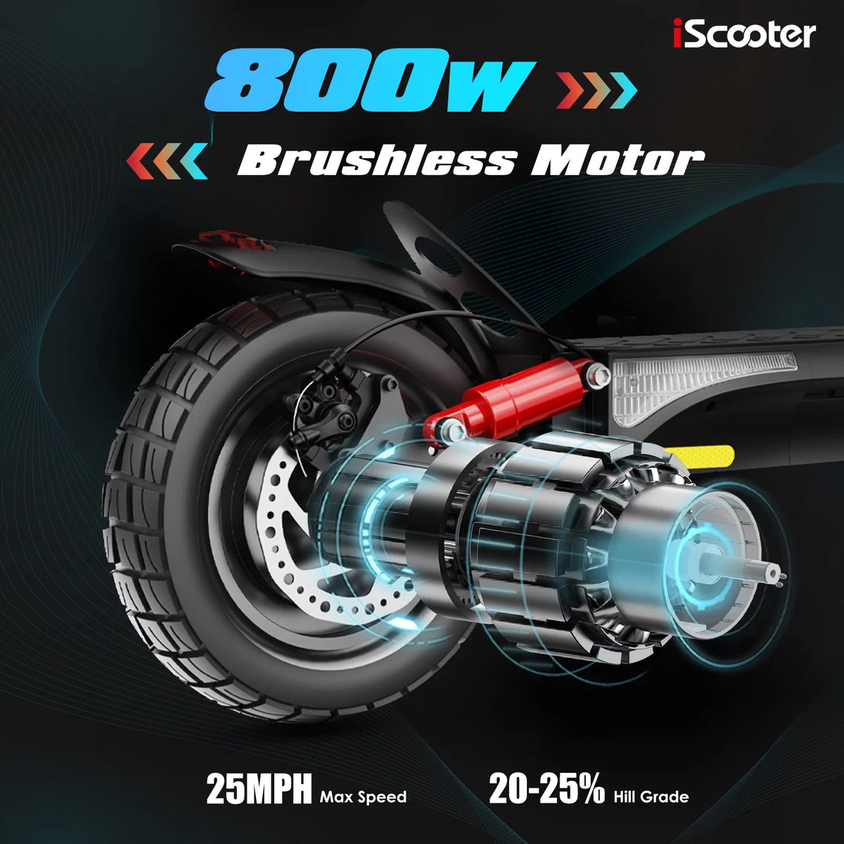 800W Electric Scooter, 25 MPH, 25Miles Range, Dual Brake, Folding Scooter L1056
