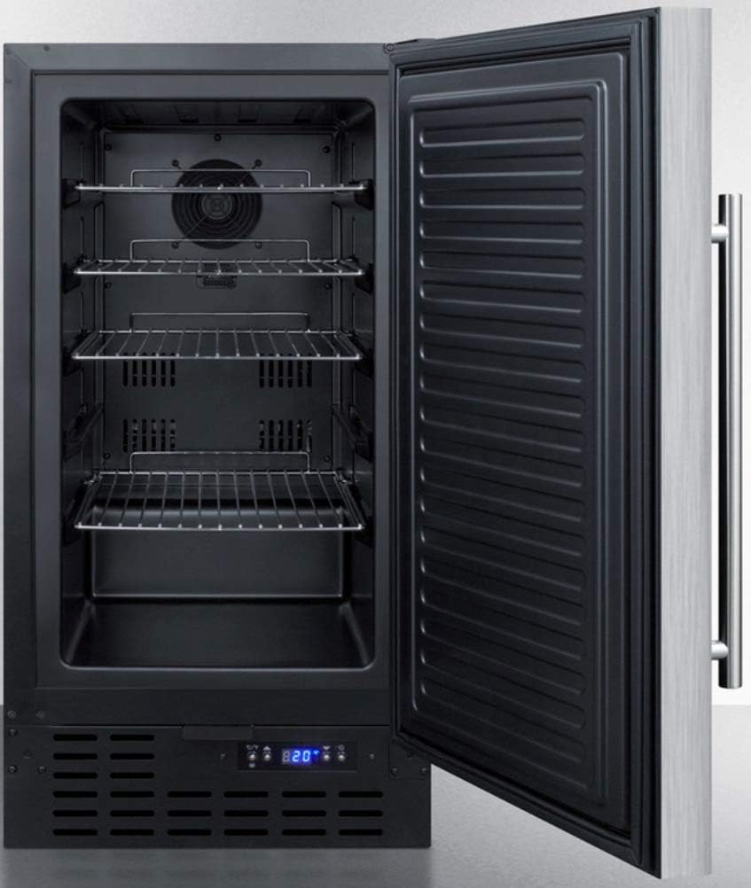 18" Wide Built-in Undercounter All-refrigerator with Stainless Steel Door, Black Cabinet, Digital Thermostat, Automatic Defrost and Front Lock H570759