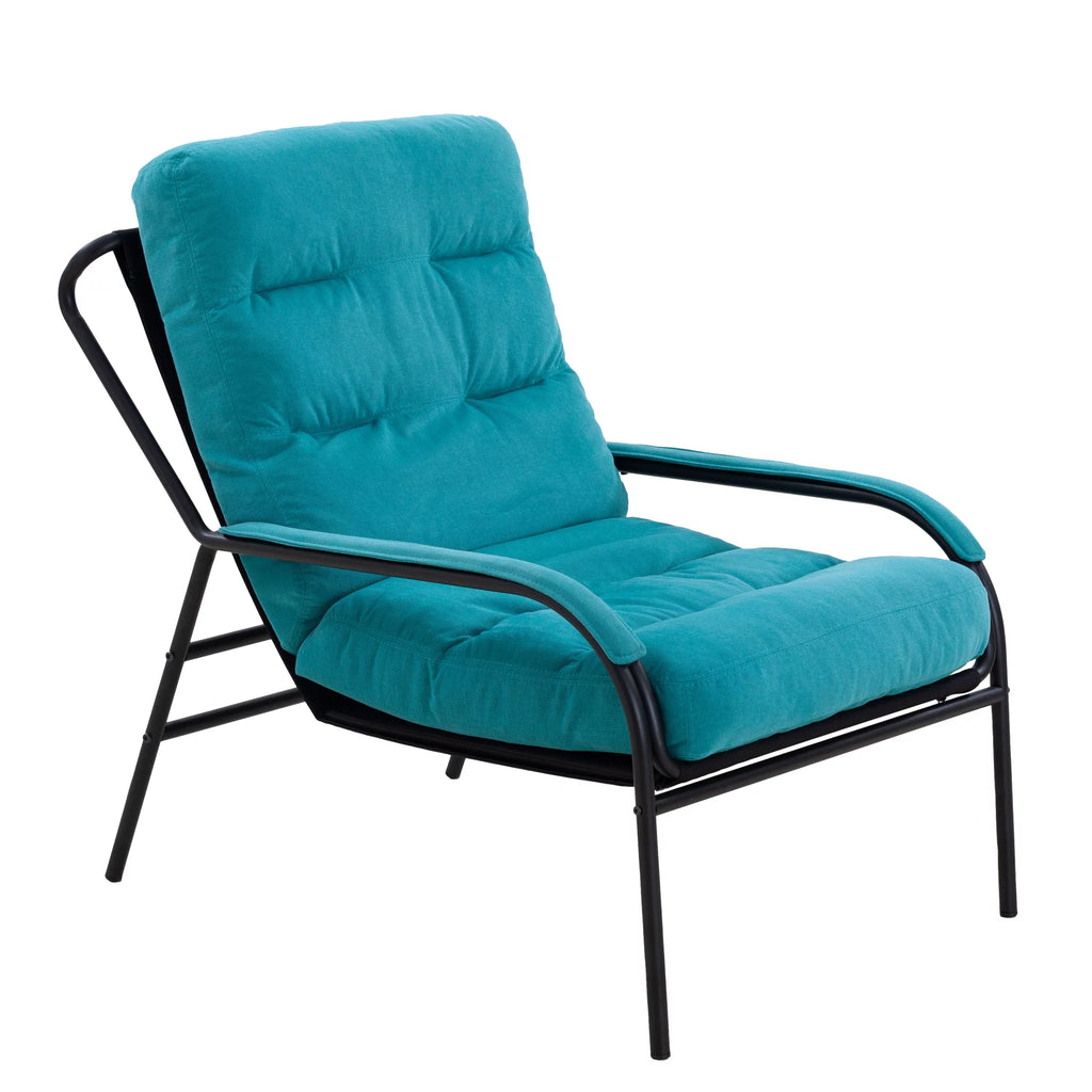 Turquoise Iron Arm Chair with Metal Legs E99677
