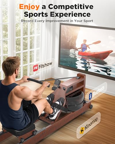 Foldable Water Rowing Machine 400LBS Weight Capacity with Monitor M589144