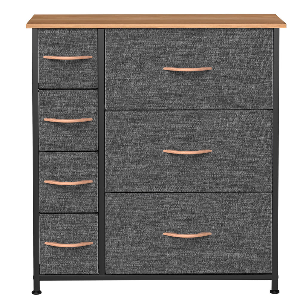 Gray Metal Fabric Wood Drawer Chests T23661