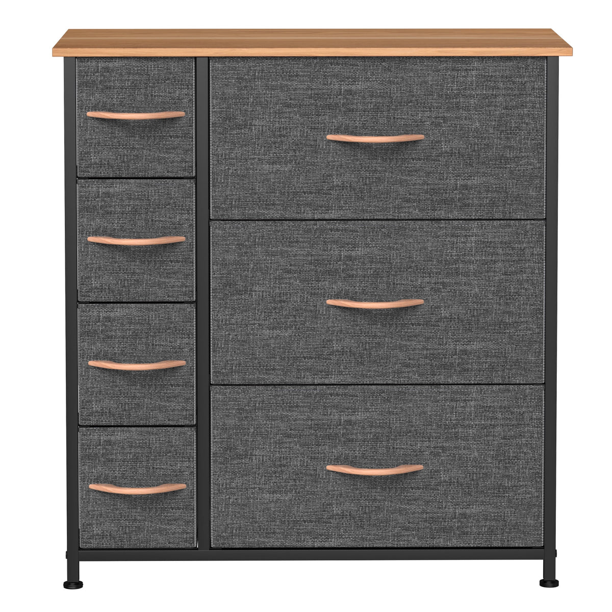 Gray Metal Fabric Wood Drawer Chests T23661