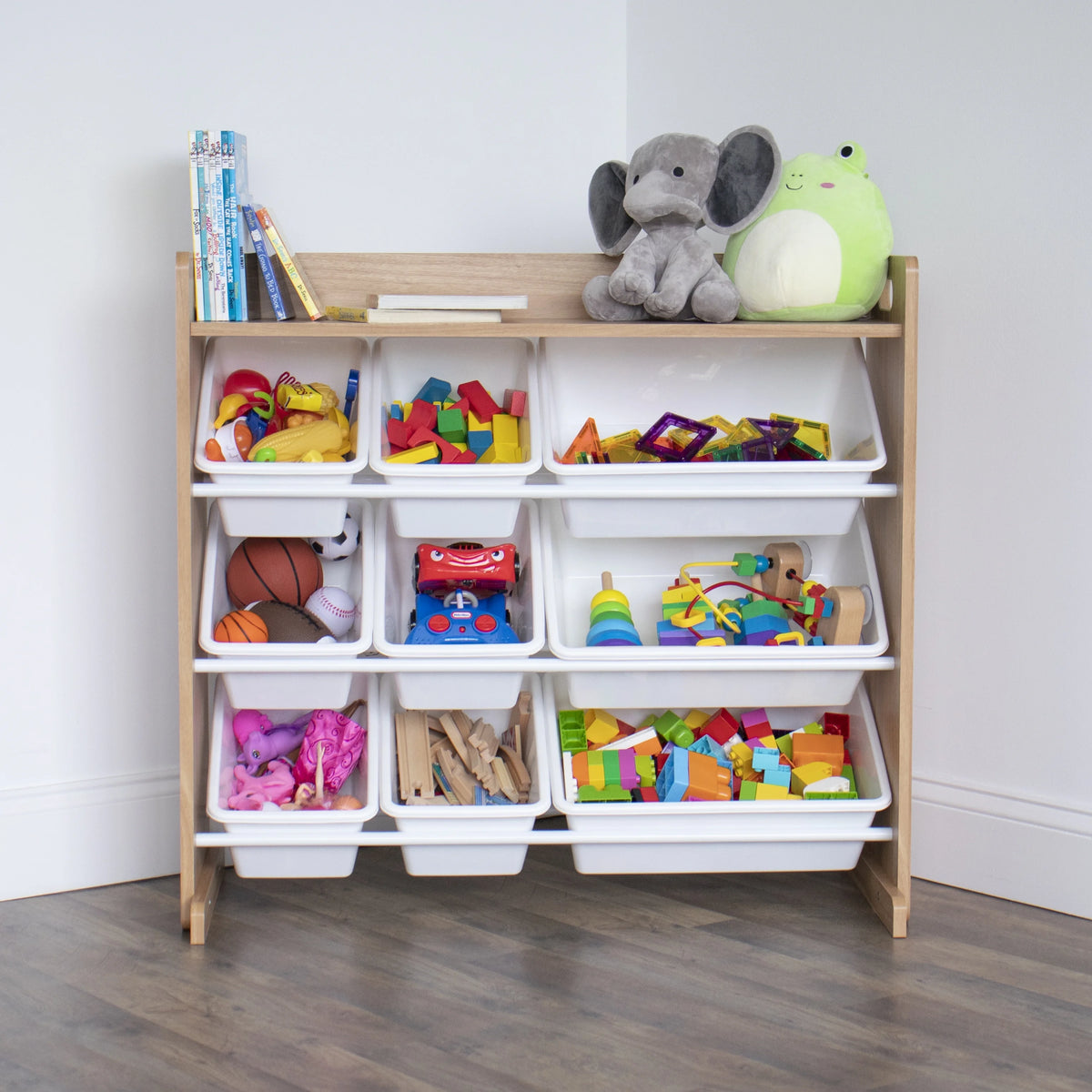 Toy Storage Organizer with Shelf and 9 Storage Bins Z789482