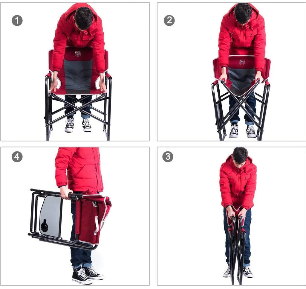 Folding Aluminum Camping Chair with Side Table R716047