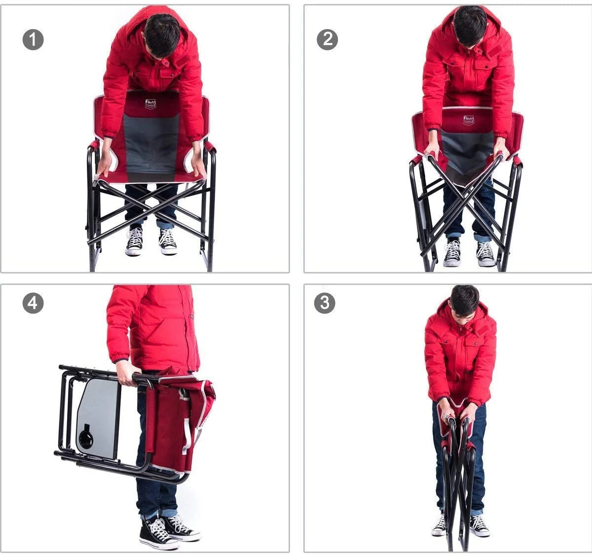 Folding Aluminum Camping Chair with Side Table R716047
