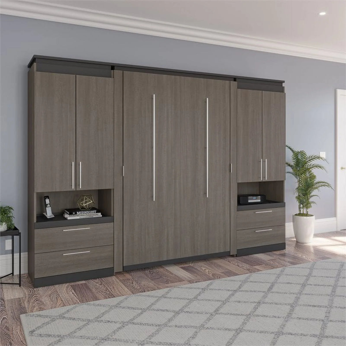 Full Murphy Bed with 2 Storage Cabinets H849