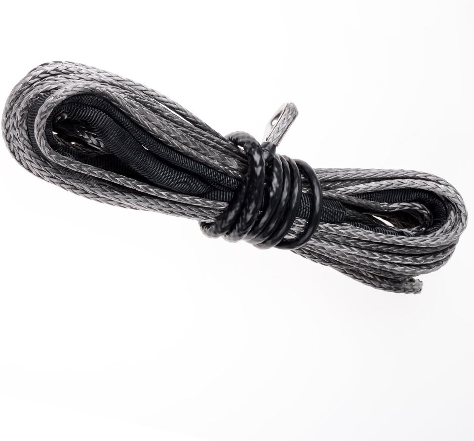85ft x 3/8 inch Synthetic Winch Line Rope with Heat Rock Guard Z475