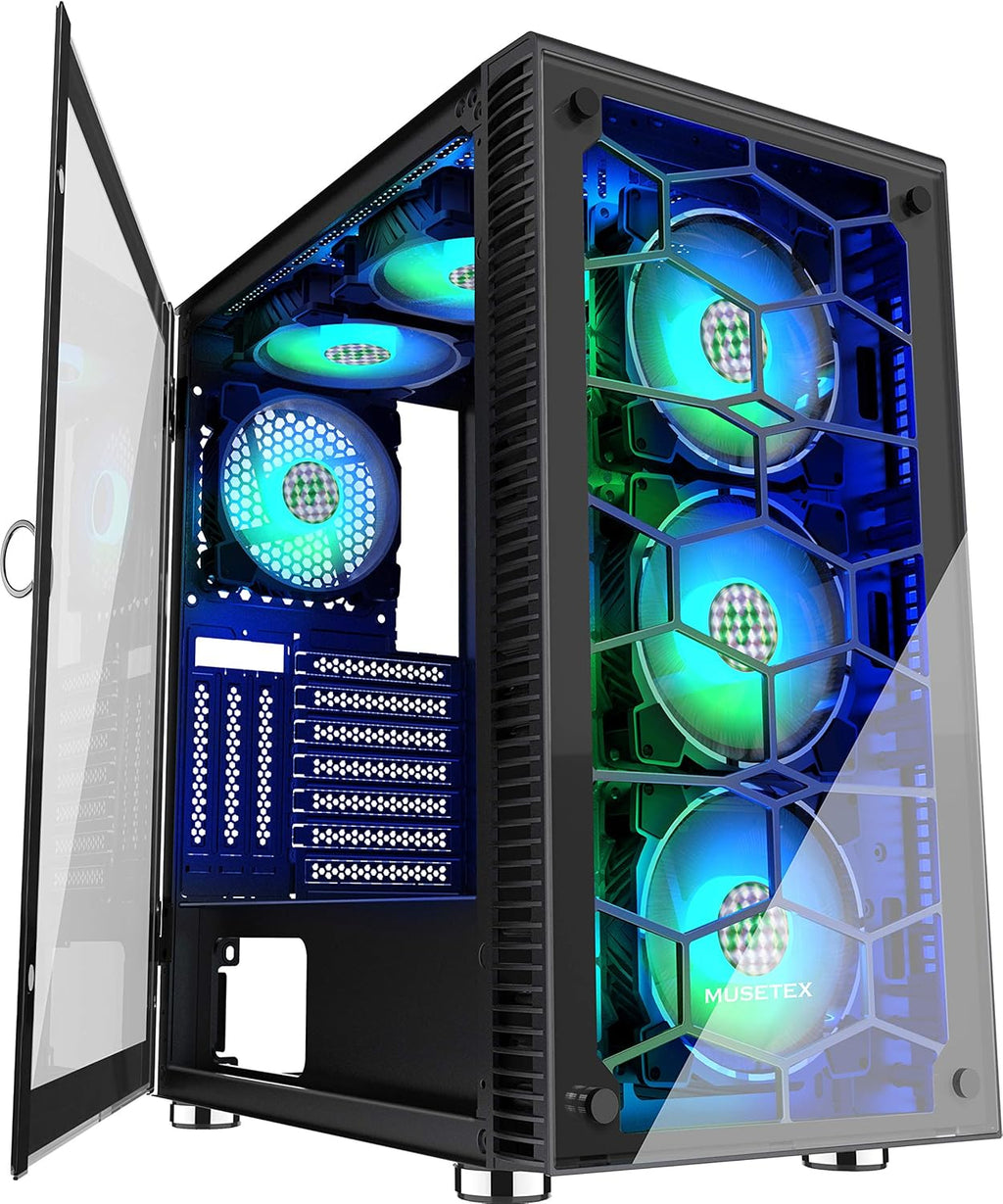 6 PCS LED ARGB Fans ATX Tower Computer Case A368