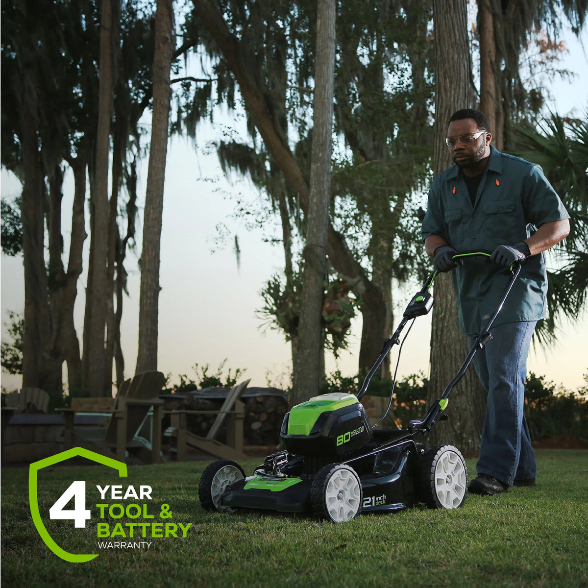 80V 21 Self Propelled Mower 5Ah Battery & Charger O654445