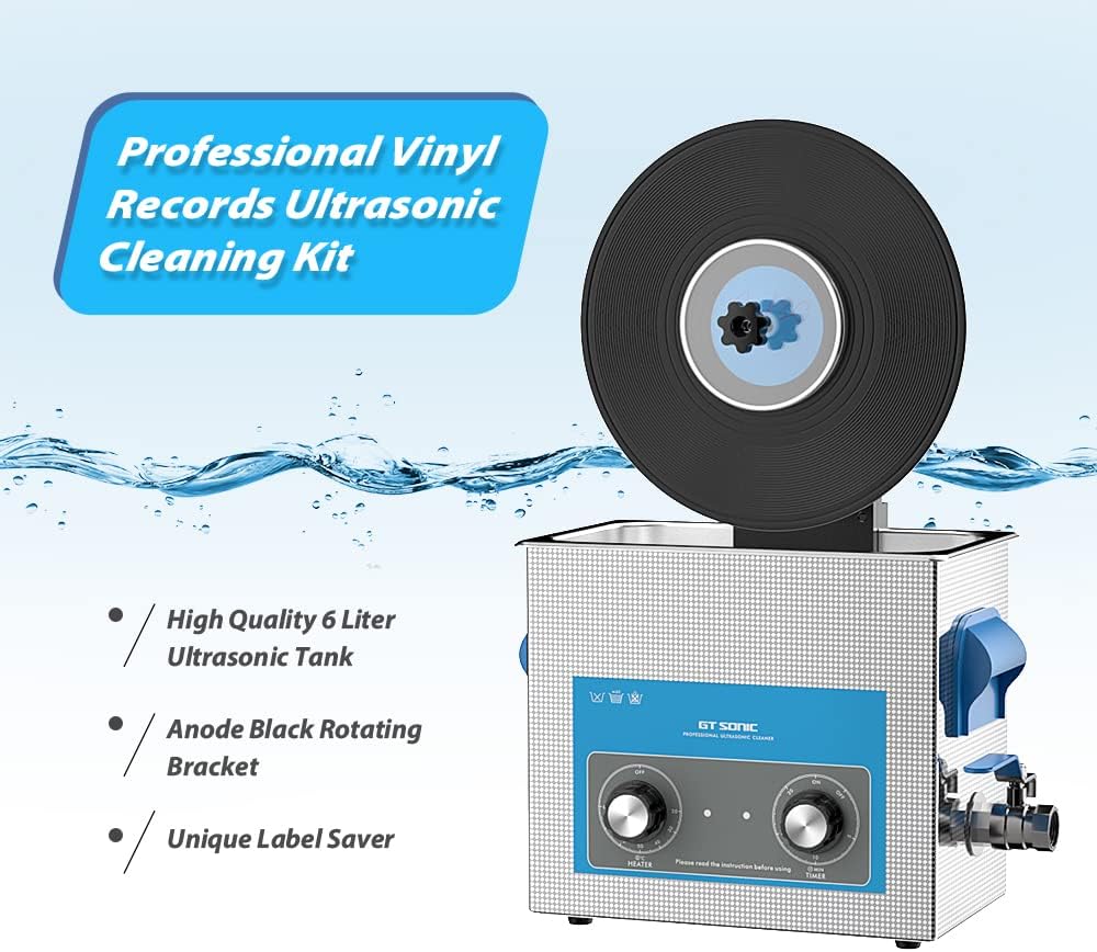 Gray Mechanical Vinyl Record Ultrasonic Cleaner with Records Bracket B234669