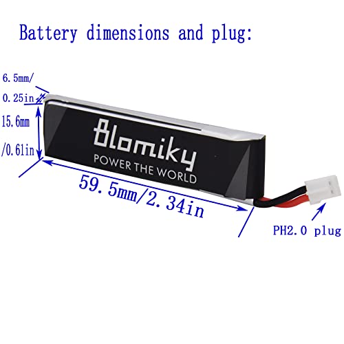 4 Pack 1S 3.8V 450mAh 80C Lipo Battery with PH2.0 Plug Q7057