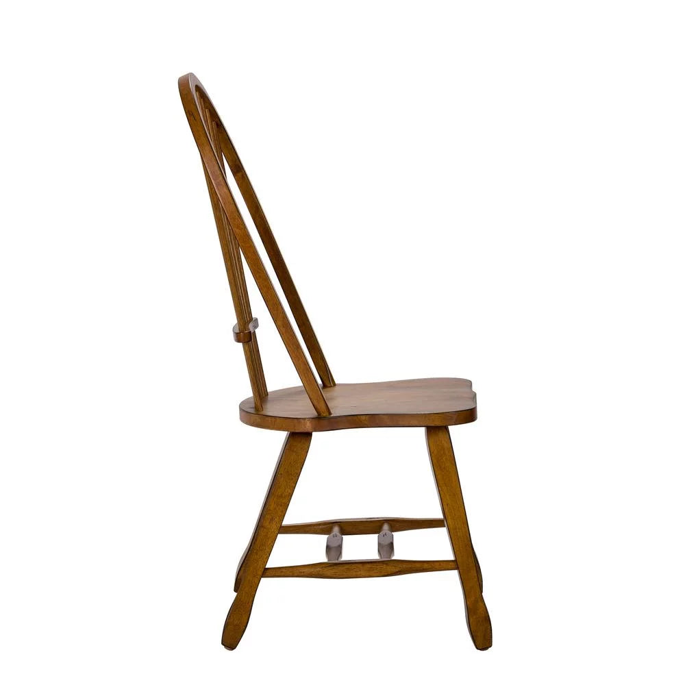 Brown Oak Side Chair Set of 2 F286