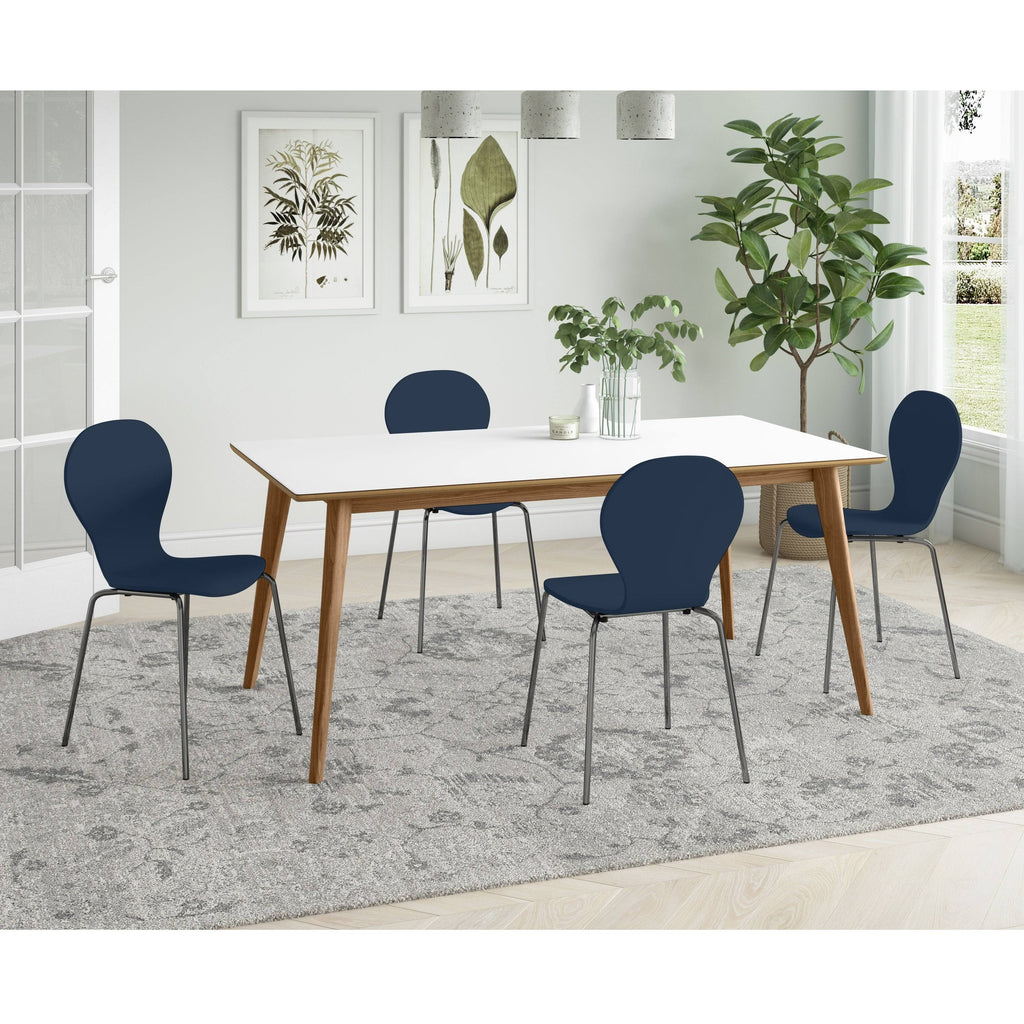 Black Mid Century Modern Dining Chair Set of 4 S22674