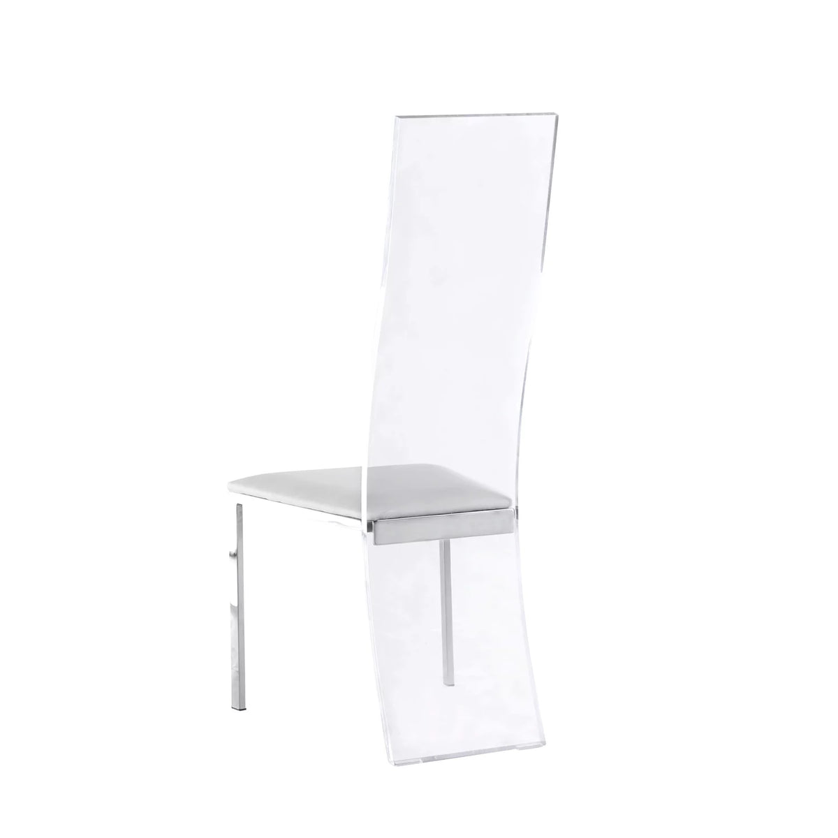 Acrylic High-Back Upholstered Side Chair, Set of 2 V68075