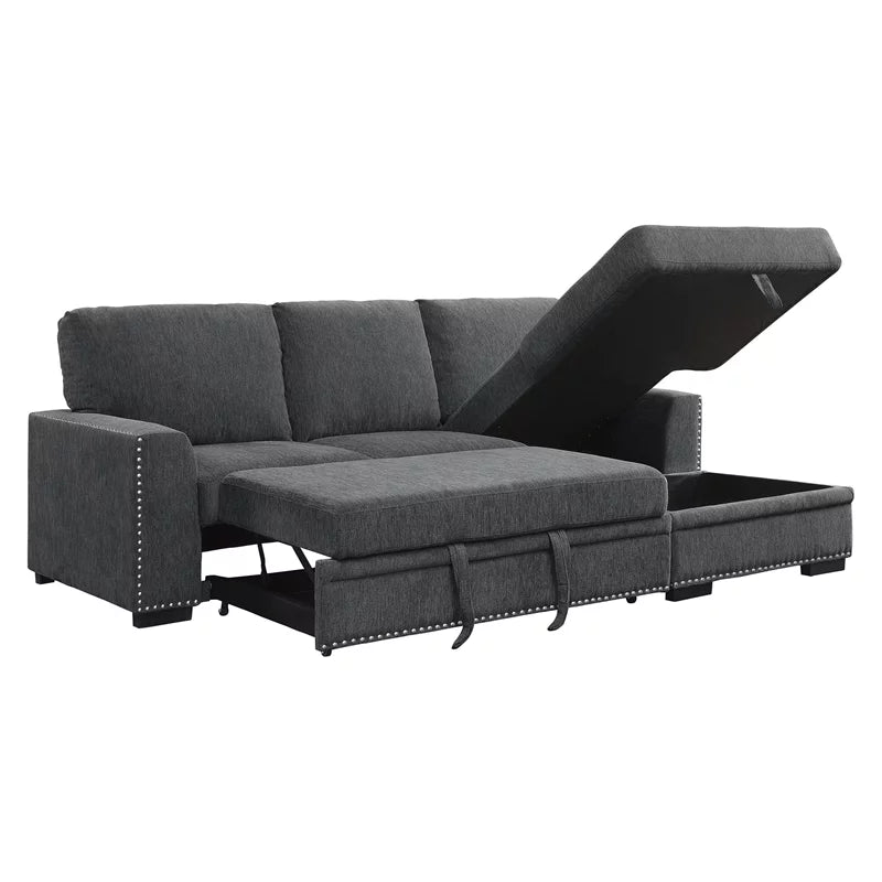 Gray 2-piece Fabric Sectional with Right Chaise O504