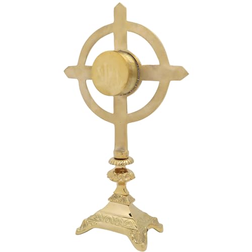 Brass Embossed Celtic Cross Reliquary, 13 x 8.75 Inches L431