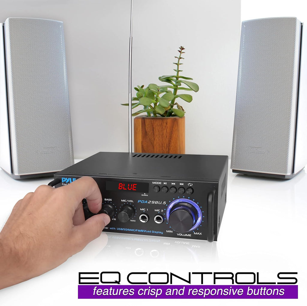 200W 2 Channel Bluetooth Stereo Power Amplifier with FM Radio, Pack of 2 M300