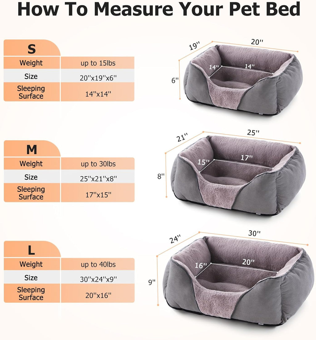 Grey Soft Rectangle Pet Bed 25x21in J340