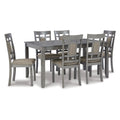 7 Piece Light Gray Wood Dining Table Set U3268