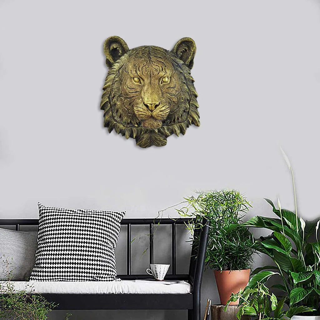 Tigers Mounted Bust Wall Sculpture K86826